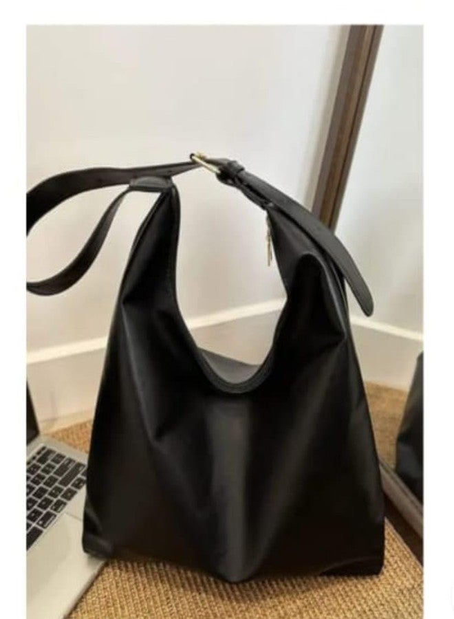 ASDIP Women's Hobo Shoulder Handbag, Premium Leather, Large Capacity 15L, Zipper Closure, Classic Style with Interior Pocket, All Season (BROWN) - Image 4